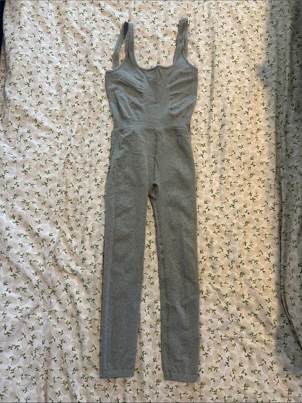 FP Movement by Free People Gray Ribbed Sleeveless Jumpsuit